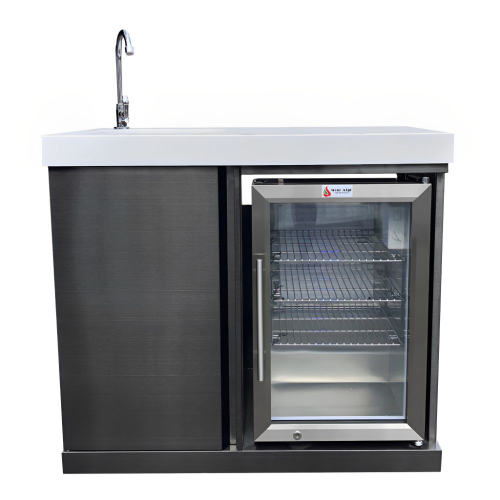Mont Alpi Black Stainless Steel Beverage Center - Upper Livin