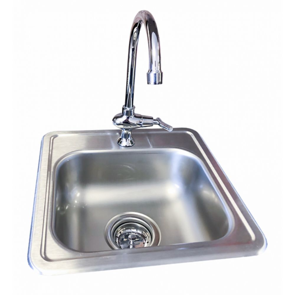 KoKoMo Grills Built-In 15x15 Outdoor Kitchen Sink - Upper Livin