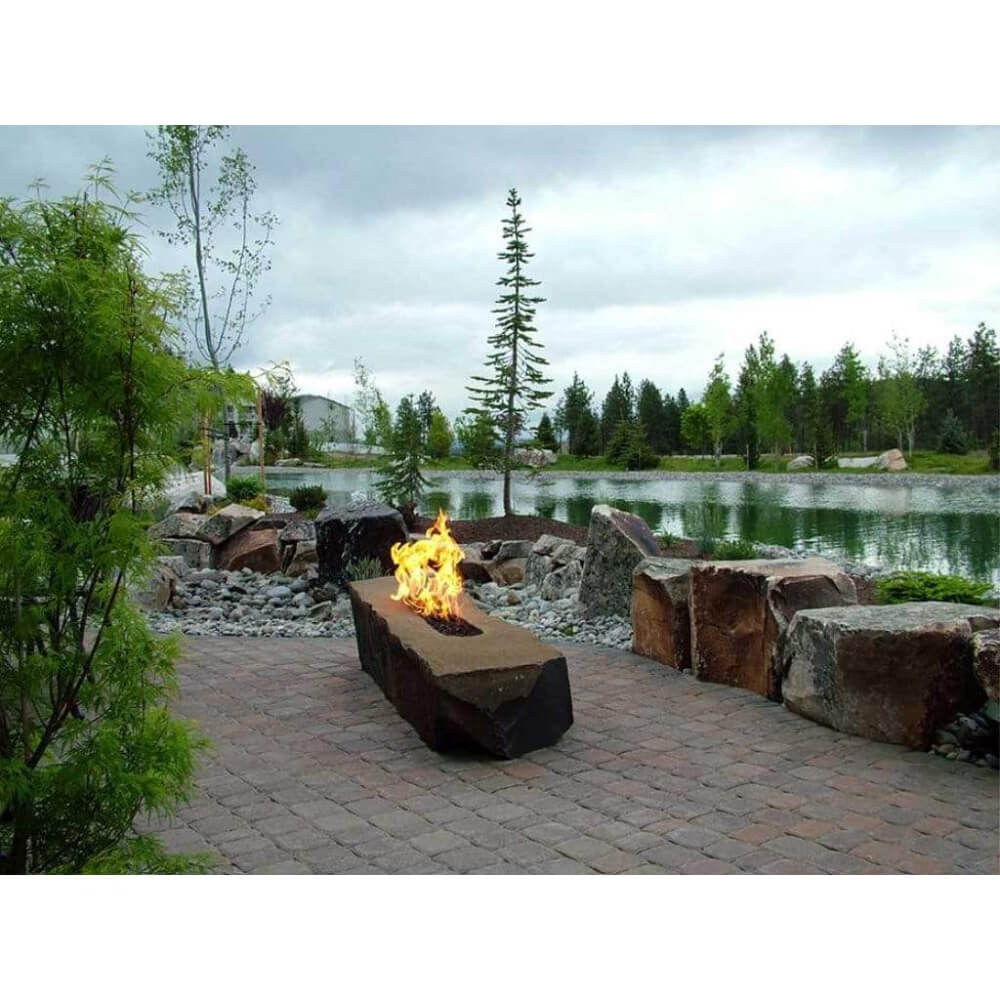HPC 48" RTF SST Torpedo Rectangle Enclosure Trough Burner Fire Pit Kit - Upper Livin