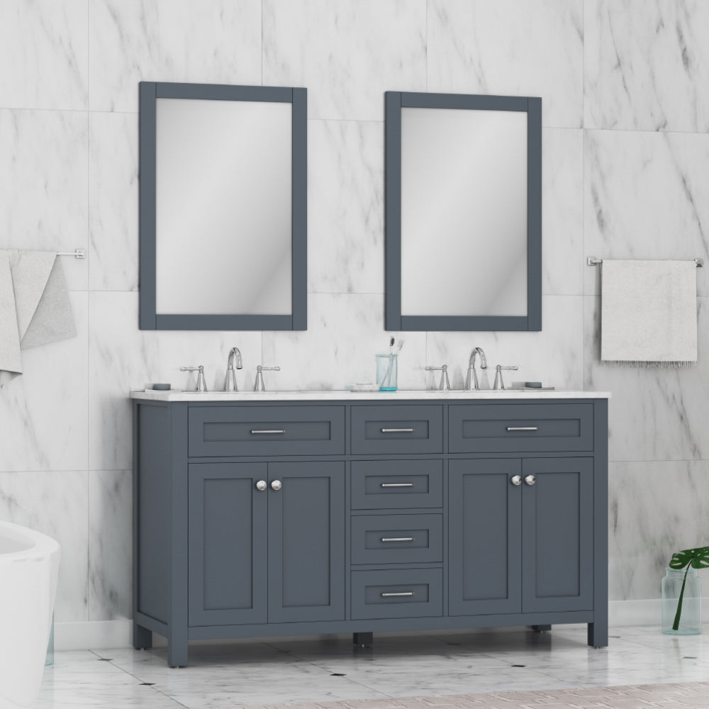 Alya Bath 60" Norwalk Double Bathroom Vanity Cabinet - Upper Livin