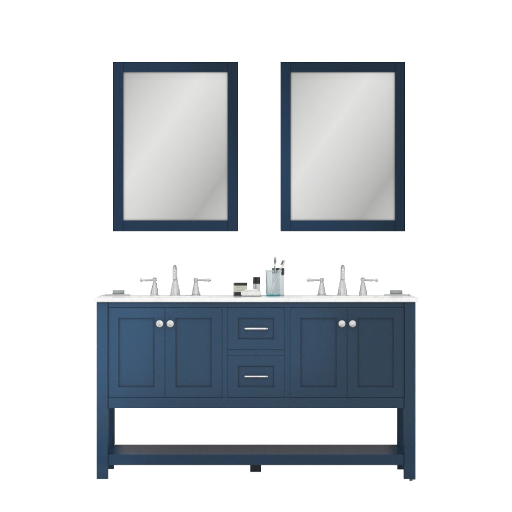 Alya Bath 60" Wilmington Double Bathroom Vanity Cabinet - Upper Livin
