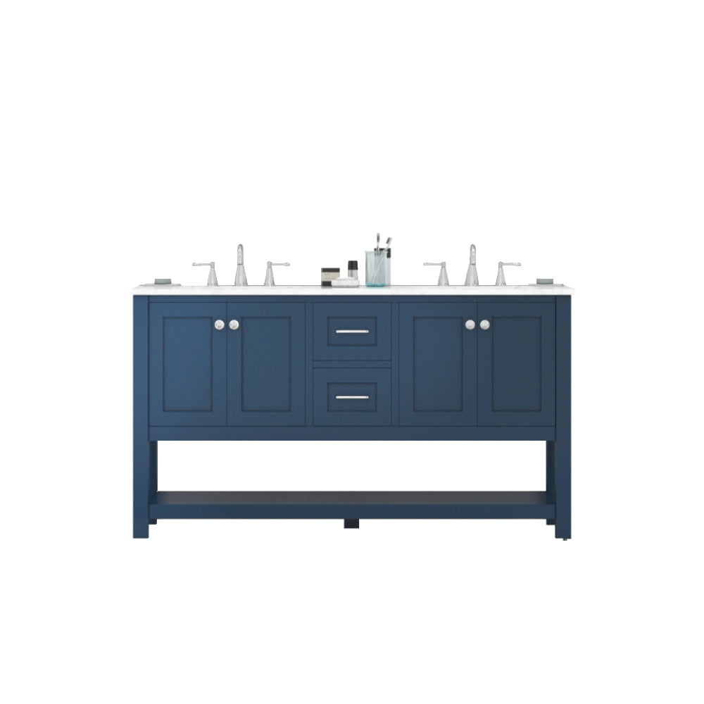 Alya Bath 60" Wilmington Double Bathroom Vanity Cabinet - Upper Livin
