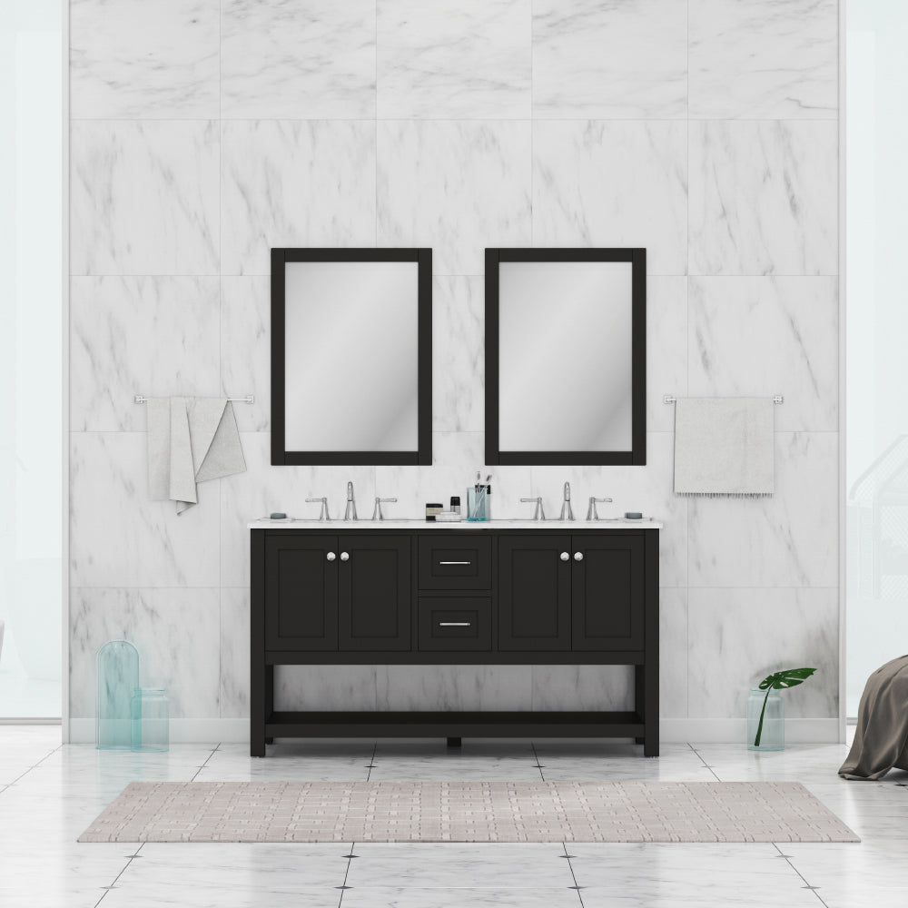 Alya Bath 60" Wilmington Double Bathroom Vanity Cabinet - Upper Livin