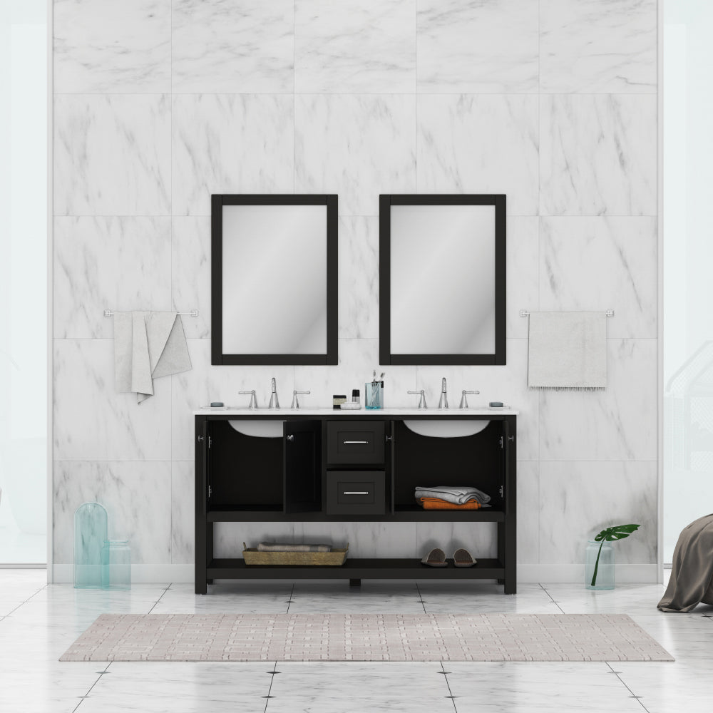 Alya Bath 60" Wilmington Double Bathroom Vanity Cabinet - Upper Livin