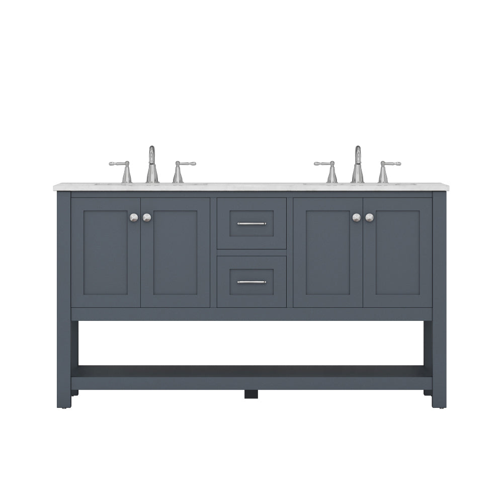 Alya Bath 60" Wilmington Double Bathroom Vanity Cabinet - Upper Livin