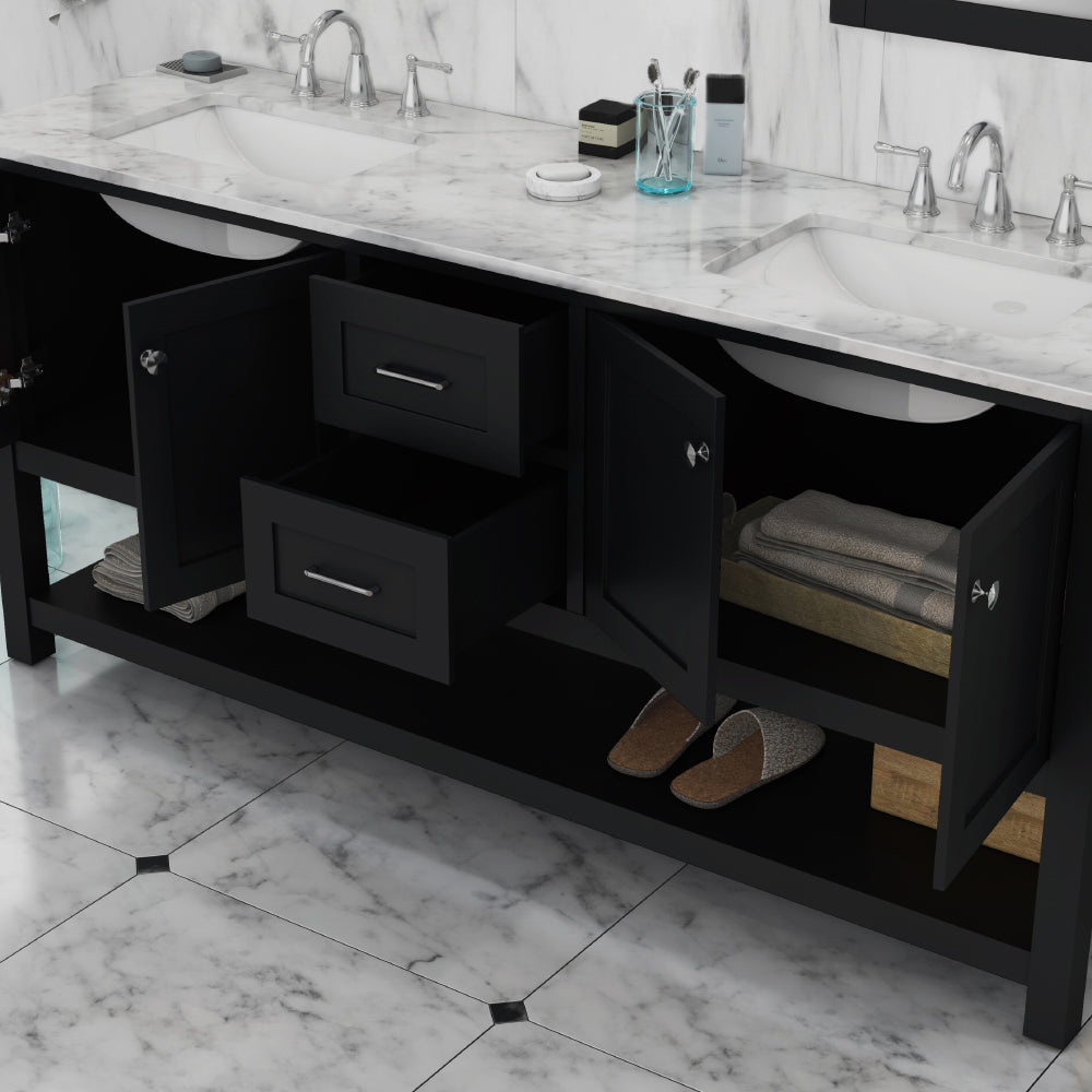 Alya Bath 72" Wilmington Double Bathroom Vanity Cabinet - Upper Livin