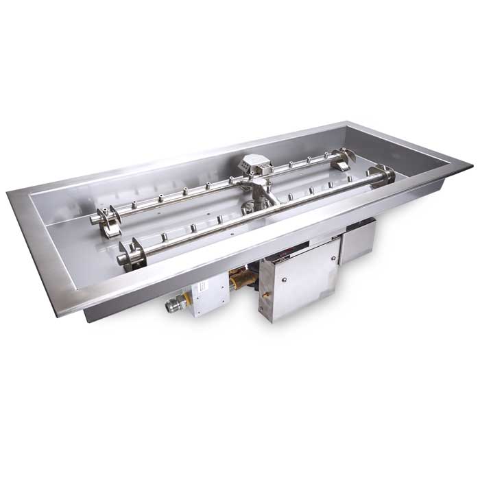HPC 36x14" SST Torpedo Rectangle Enclosure Fire Pit Insert - Upper Livin