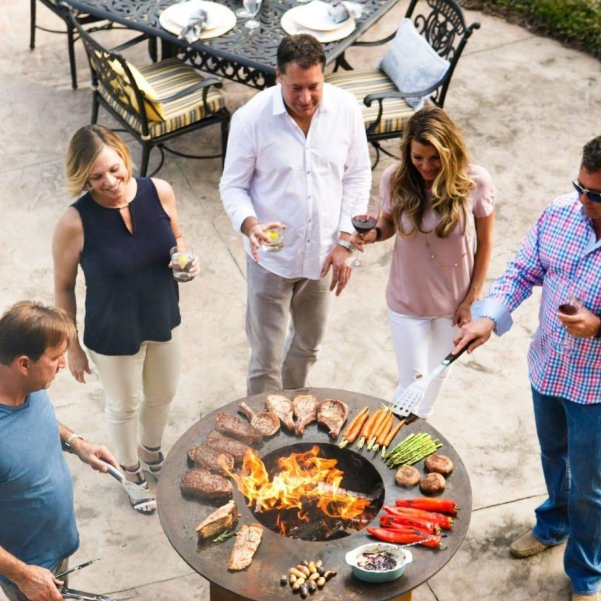 Arteflame Classic 40" Grill Black Label - Tall Round Base w/ Storage- Upper Livin