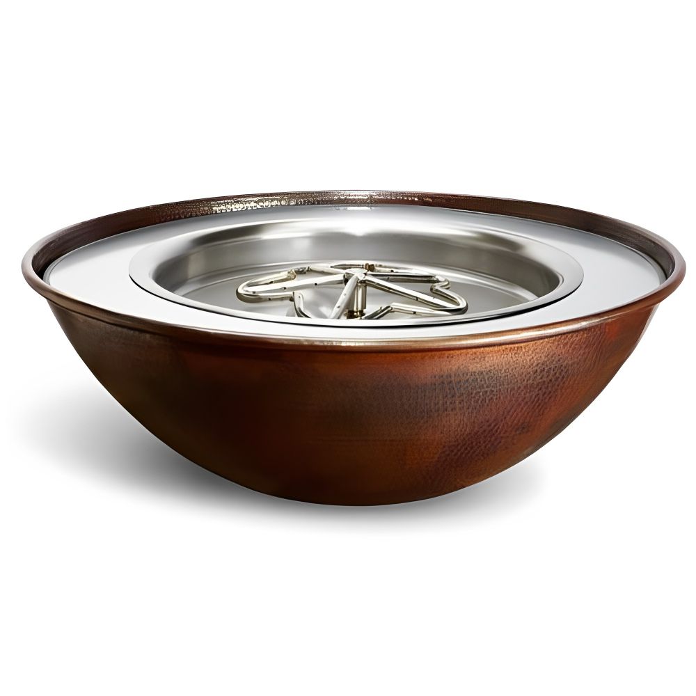 HPC 31x11" SST Torpedo Tempe Hand Hammered Copper Fire Bowl - Upper Livin