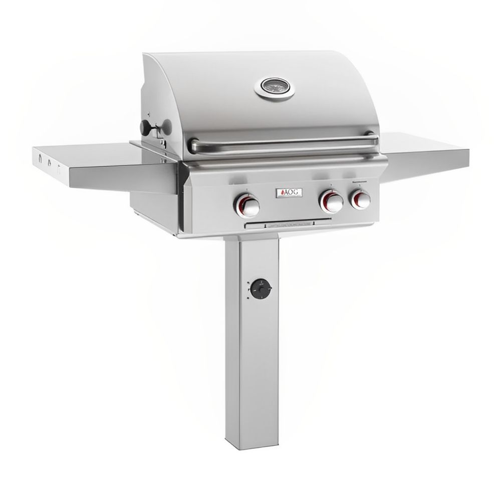AOG 24" T-Series 2-Burner Propane Gas In-Ground Post W/ Rotisserie - Upper Livin