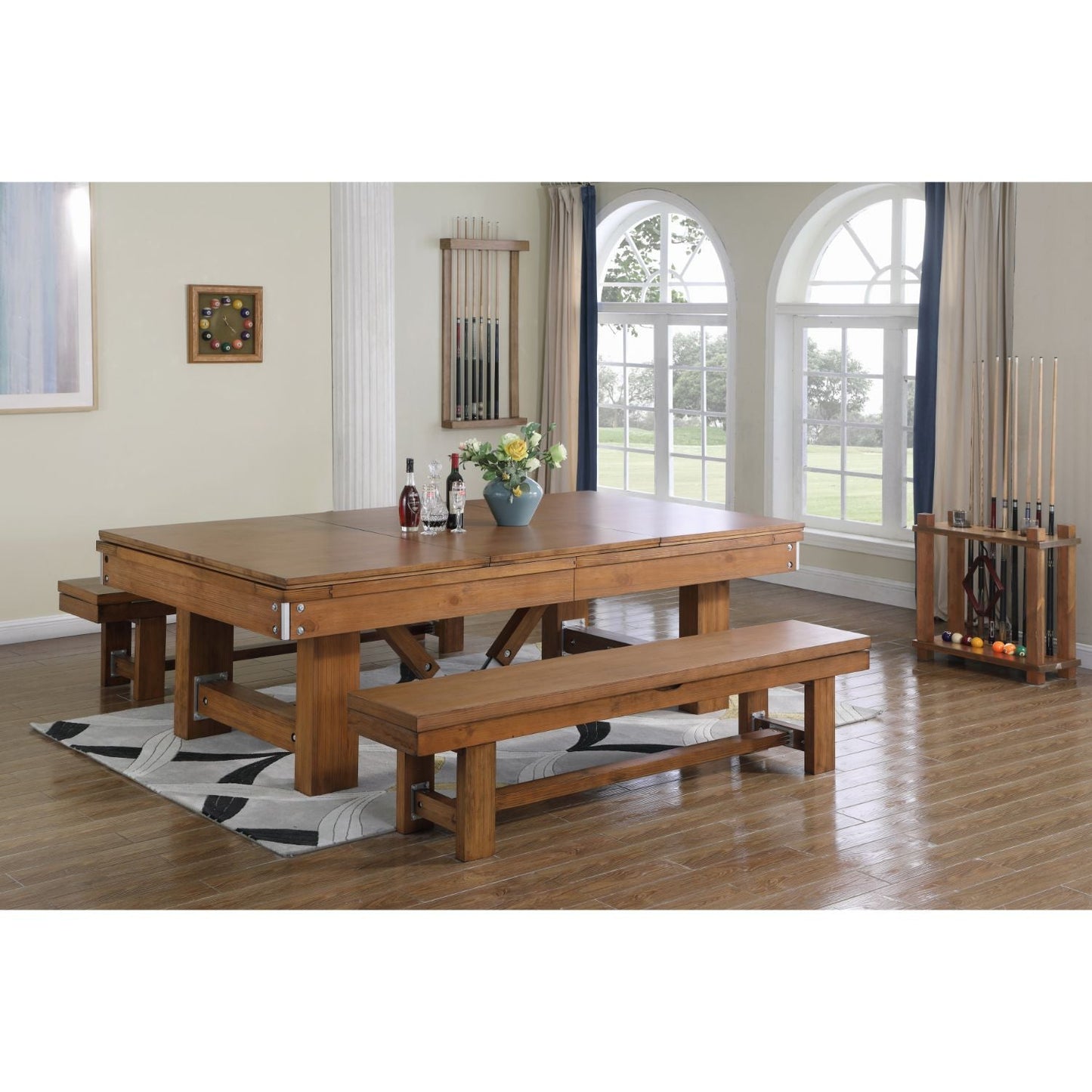 Playcraft Willow Bend Slate Pool Table with Optional Dining Top & Bench - Upper Livin
