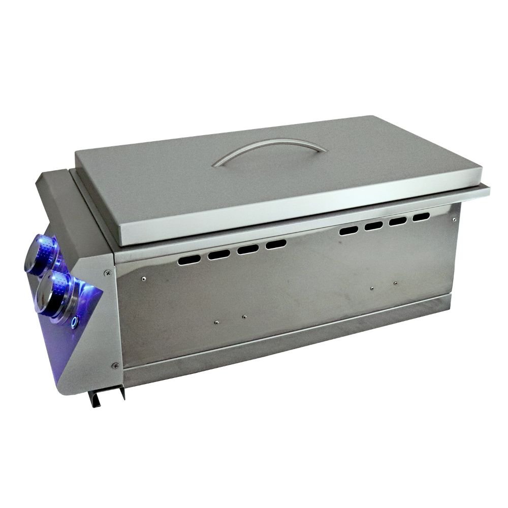 RCS Grills Premier Double Side Burner Slide in with Blue LED - Upper Livin