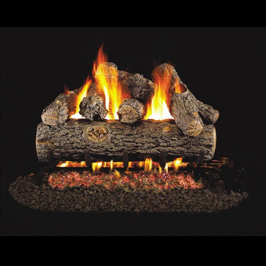 Real Fyre Golden Oak Designer Plus Fireplace Gas Log Set - 18" - Upper Livin