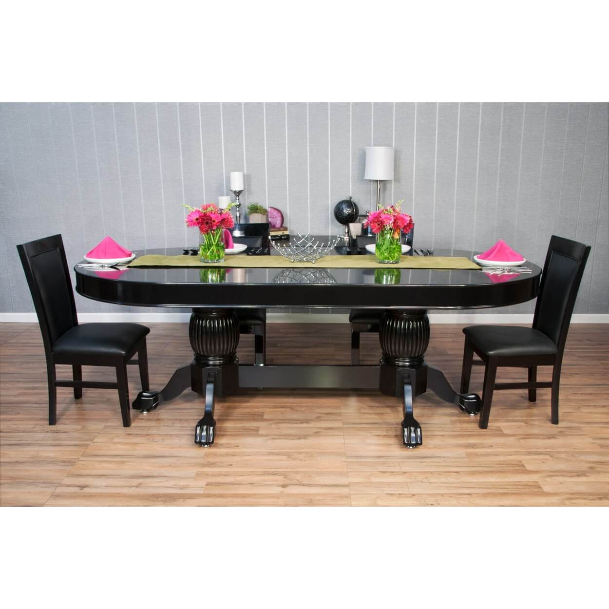 BBO Poker Tables Elite Black Oval Poker Table 10 Person - Upper Livin