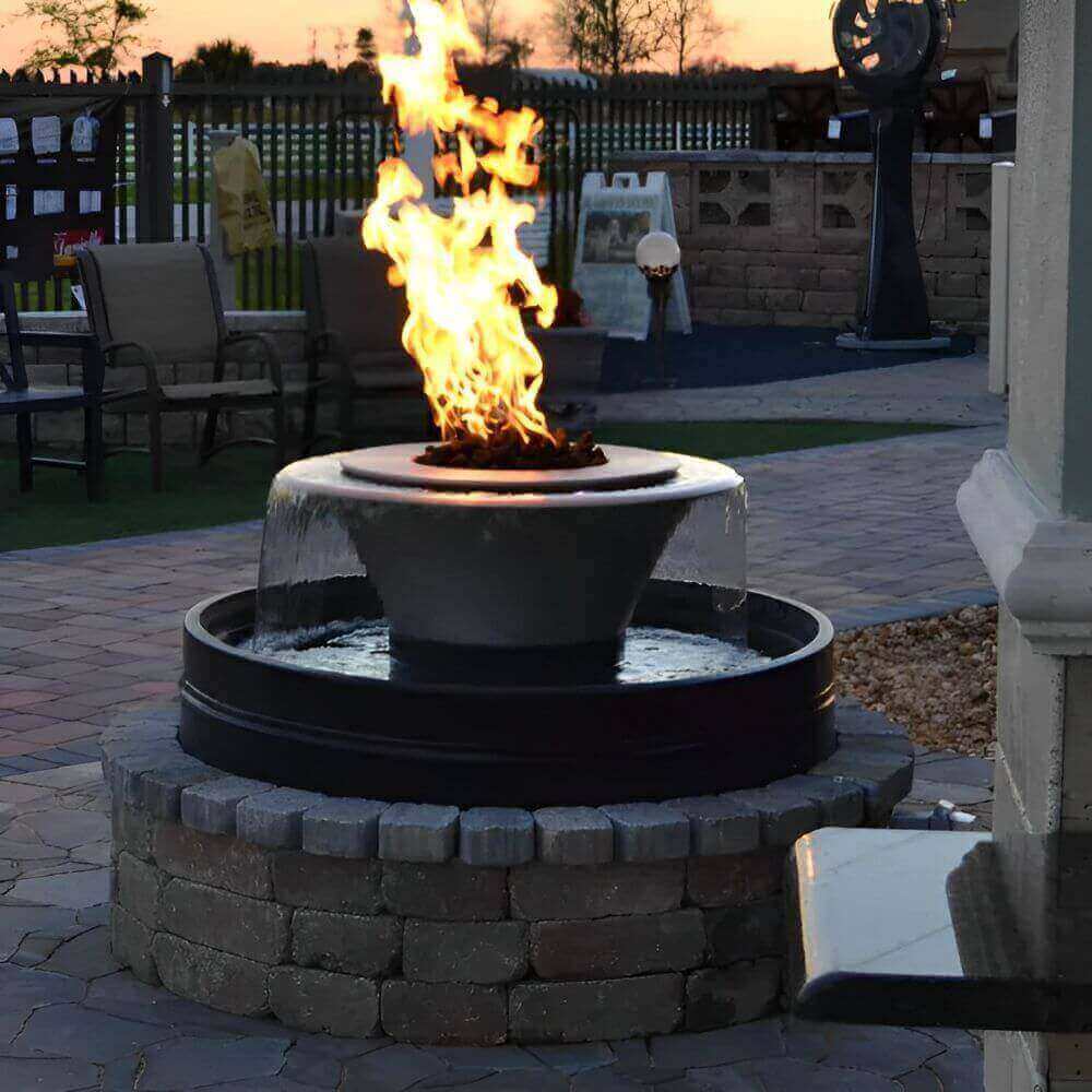 The Outdoor Plus 60" Round Olympian Fire & Water Fountain-Upper Livin