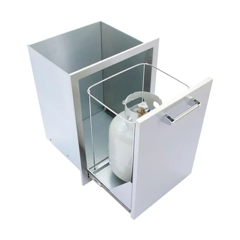 KoKoMo Grills Outdoor Kitchen Stainless Steel Trash Pull-Out - Upper Livin