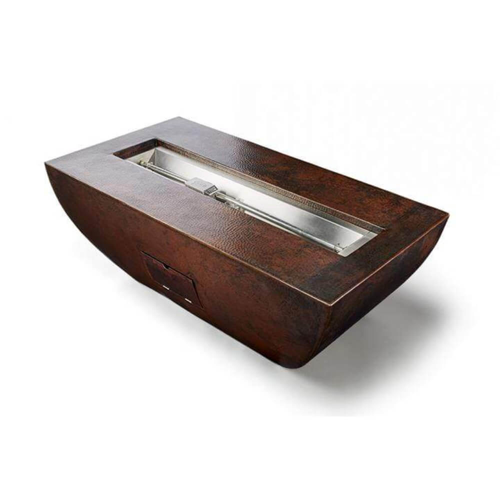 HPC Phoenix Trough Hammered Oiled Rubbed Copper Fire Bowl - Upper Livin