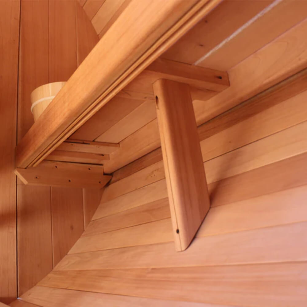 Scandia Electric Barrel Sauna with Canopy - Upper Livin