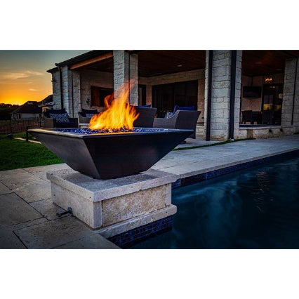 HPC 40" Sedona Oiled Real Hammered Copper Fire Bowl Package - Upper Livin