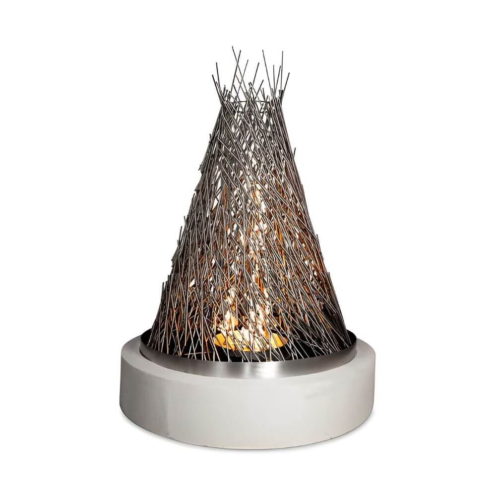 The Outdoor Plus 48" Round Hay Stack Fire Tower - Stainless Steel-Upper Livin