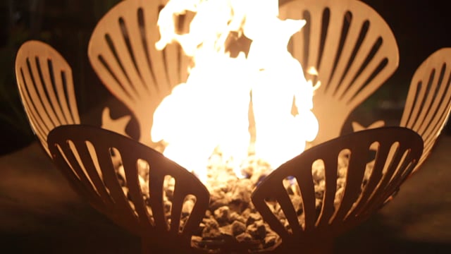 Fire Pit Art Barefoot Beach 41" Handcrafted Carbon Steel Gas Fire Pit - Upper Livin