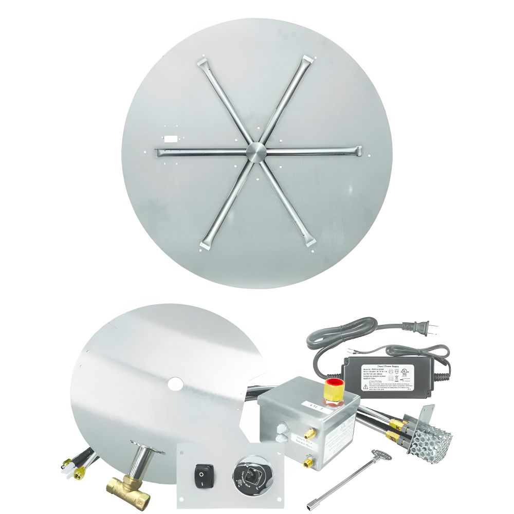 Firegear DIY Round Flat Pan Fire Pit Burner Kit With Remote - Upper Livin