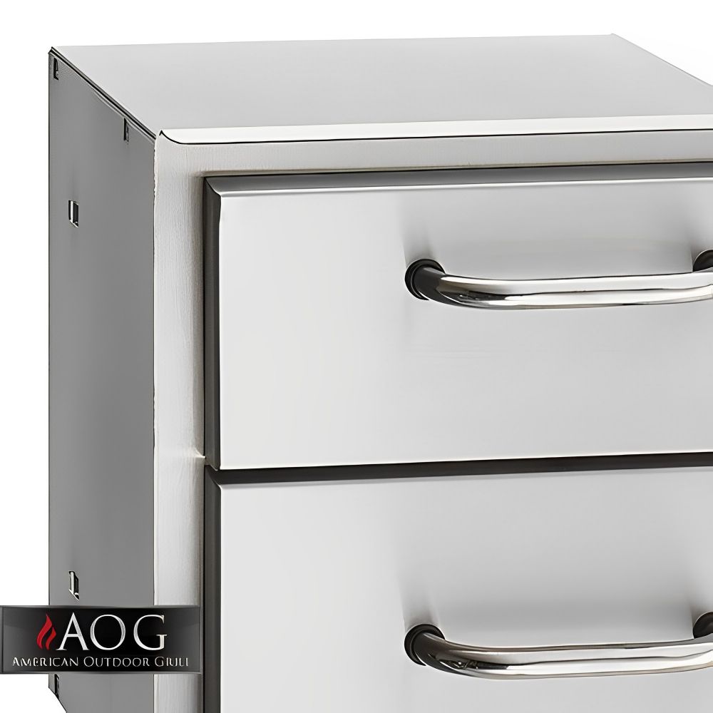 American Outdoor Grill 14-Inch Double Access Drawer- Upper livin