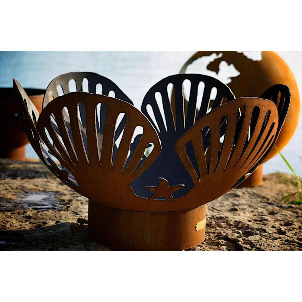 Fire Pit Art Barefoot Beach 41" Handcrafted Carbon Steel Gas Fire Pit - Upper Livin