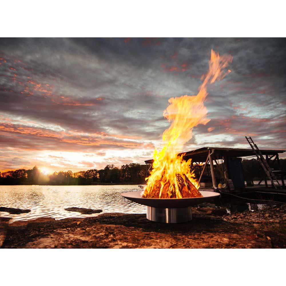 Fire Pit Art Bella Vita 58" Handcrafted Stainless Steel Gas Fire Pit - Upper Livin