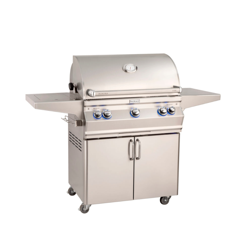 Fire Magic Aurora A540s 30" Freestanding Grill with Backburner & Rotisserie Kit - Upper Livin