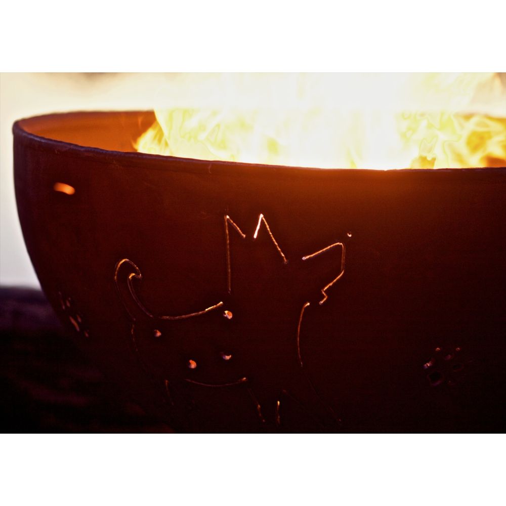 Fire Pit Art Funky Dog 36" Handcrafted Carbon Steel Fire Pit - Upper Livin