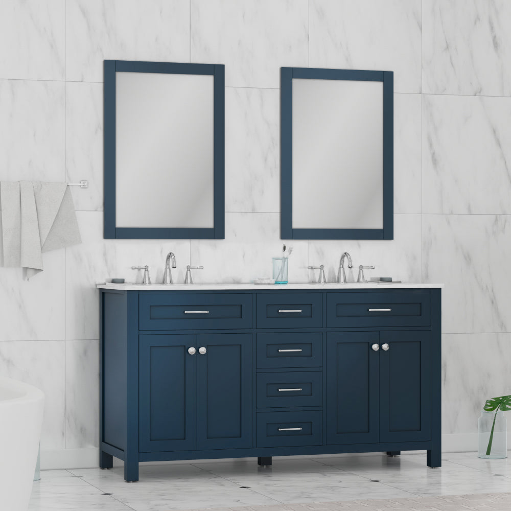 Alya Bath 60" Norwalk Double Bathroom Vanity Cabinet - Upper Livin