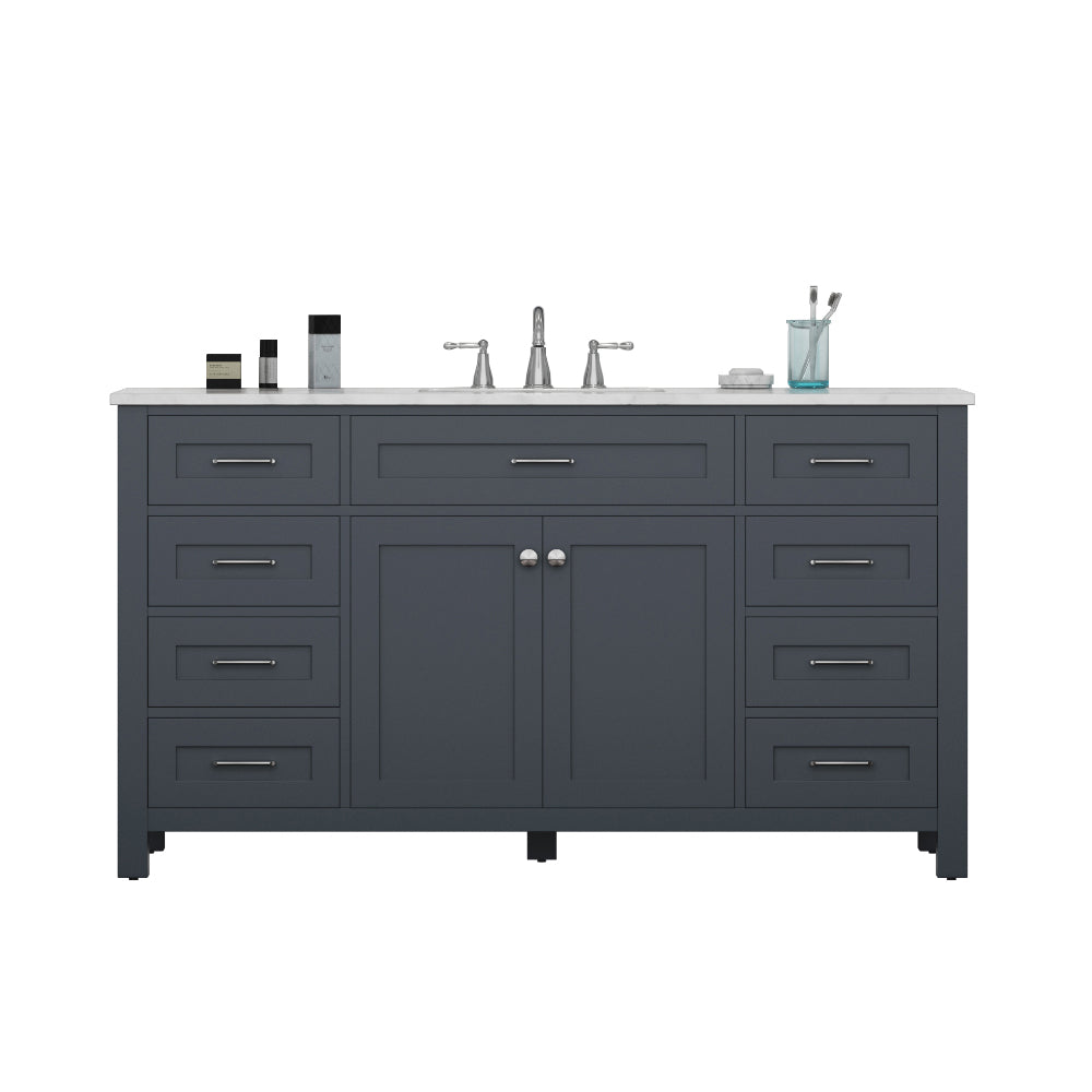 Alya Bath 60" Norwalk Single Bathroom Vanity Cabinet - Upper Livin