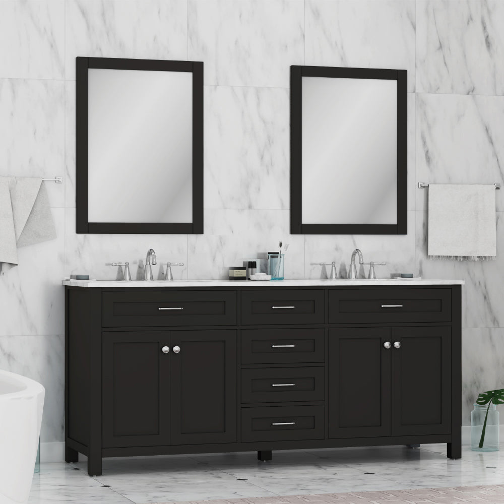 Alya Bath 72" Norwalk Double Bathroom Vanity Cabinet - Upper Livin