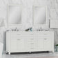 Alya Bath 72" Norwalk White Double Bathroom Vanity Cabinet - Upper Livin