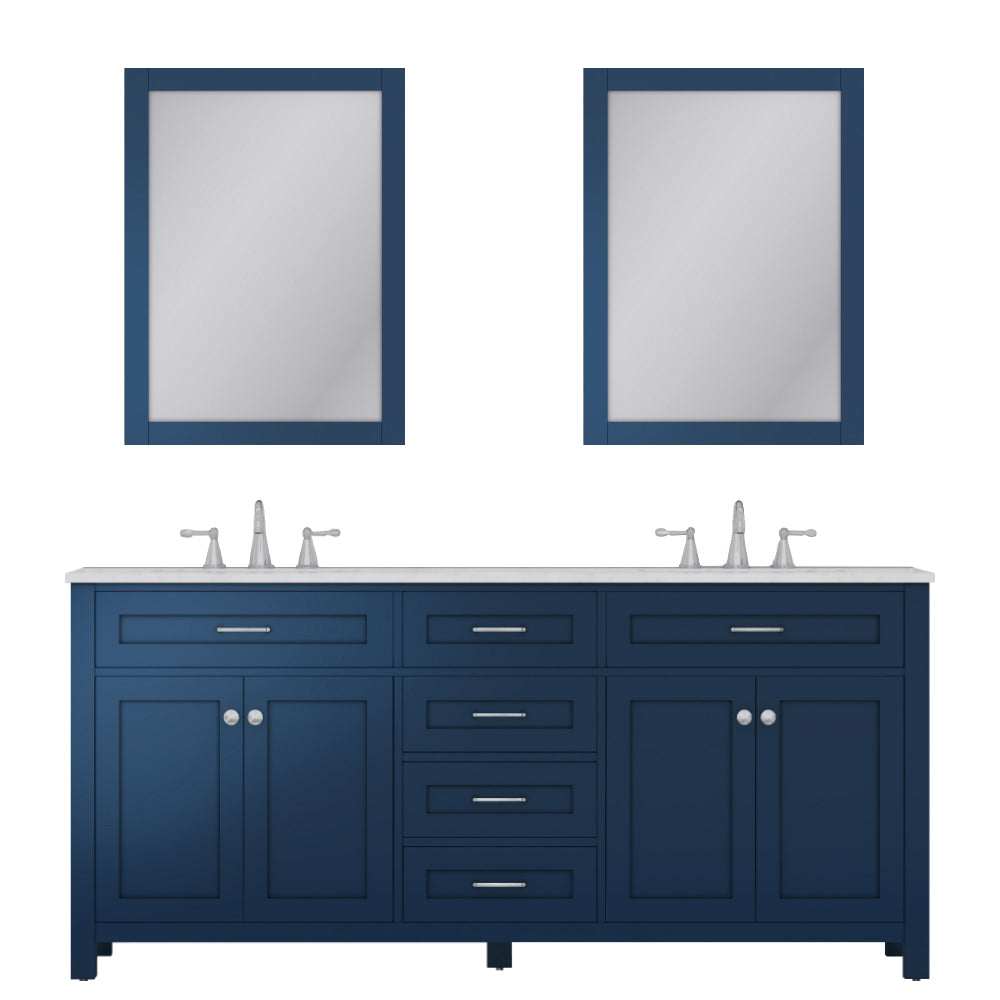 Alya Bath 72" Norwalk White Double Bathroom Vanity Cabinet - Upper Livin