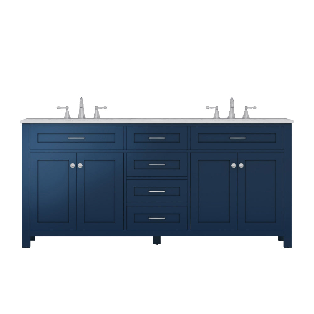 Alya Bath 72" Norwalk White Double Bathroom Vanity Cabinet - Upper Livin