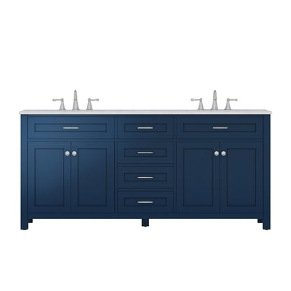Alya Bath 72" Norwalk White Double Bathroom Vanity Cabinet - Upper Livin