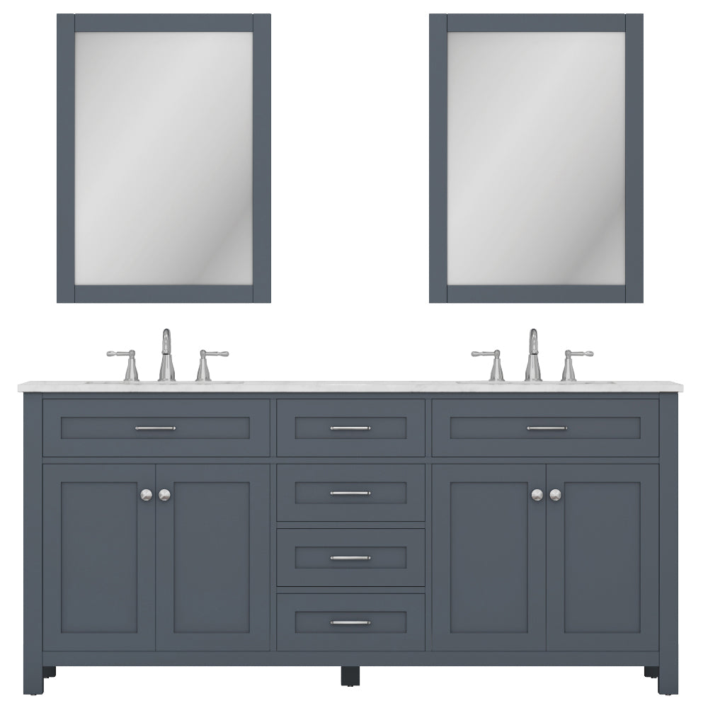 Alya Bath 72" Norwalk White Double Bathroom Vanity Cabinet - Upper Livin