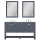 Alya Bath 60" Wilmington Double Bathroom Vanity Cabinet - Upper Livin