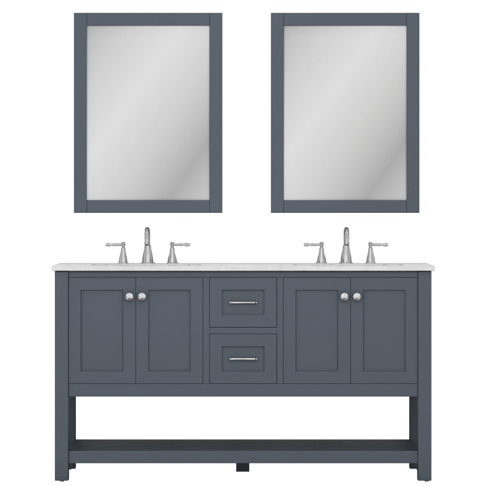 Alya Bath 60" Wilmington Double Bathroom Vanity Cabinet - Upper Livin