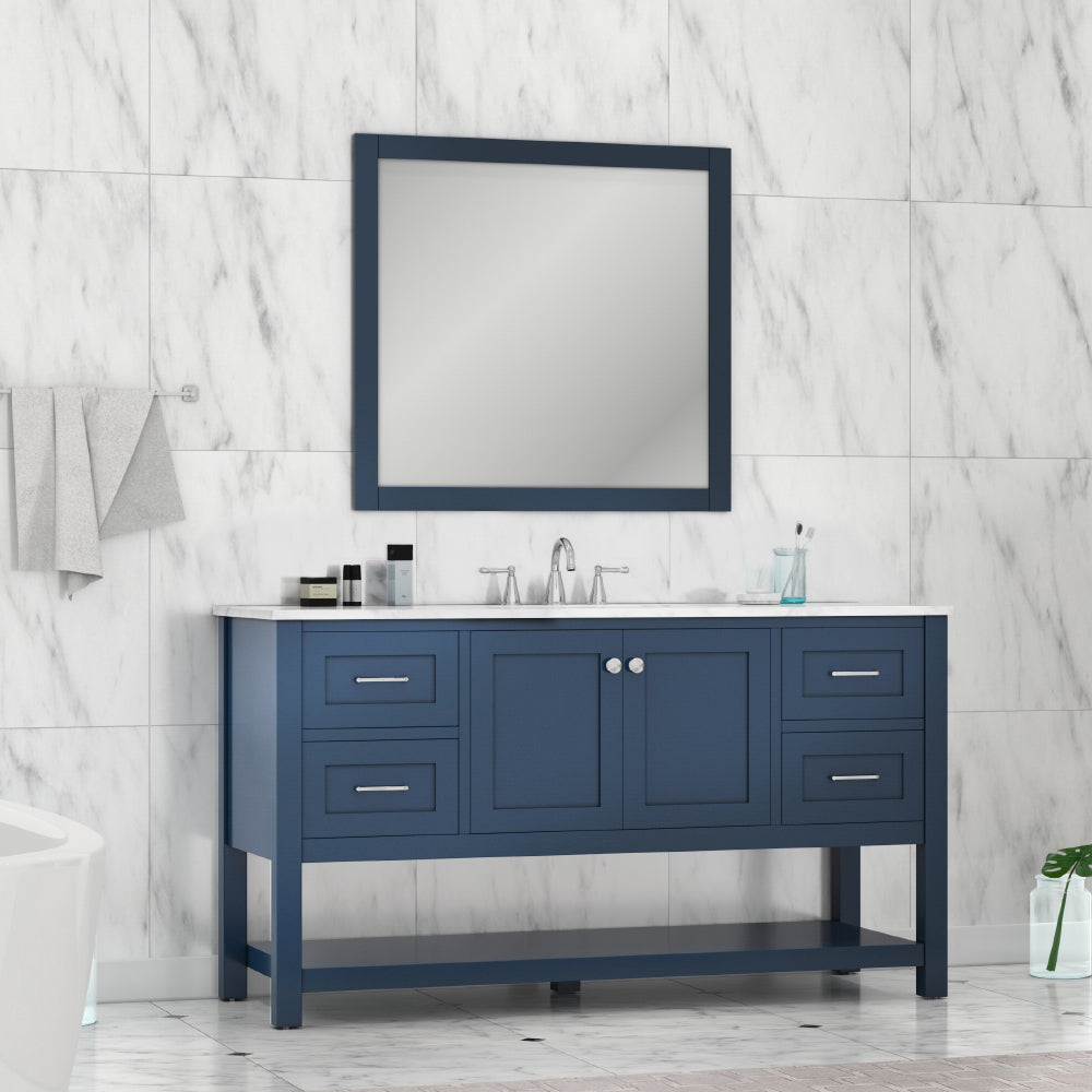 Alya Bath 60" Wilmington Single Bathroom Vanity Cabinet - Upper Livin