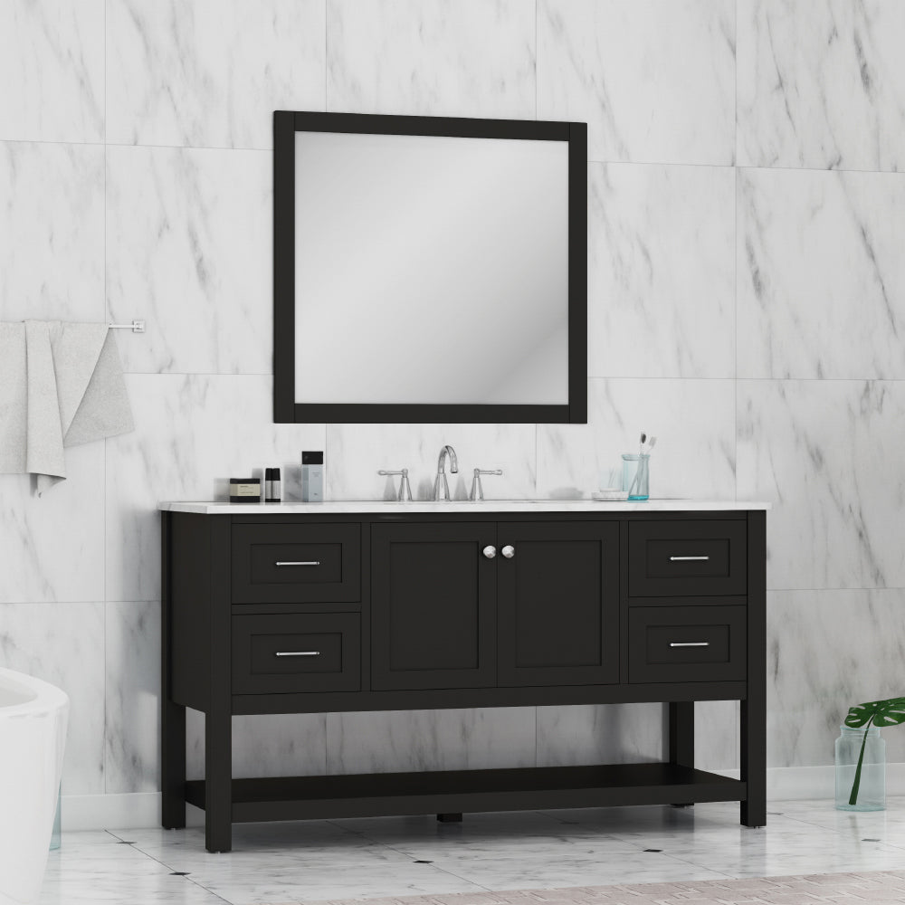 Alya Bath 60" Wilmington Single Bathroom Vanity Cabinet - Upper Livin
