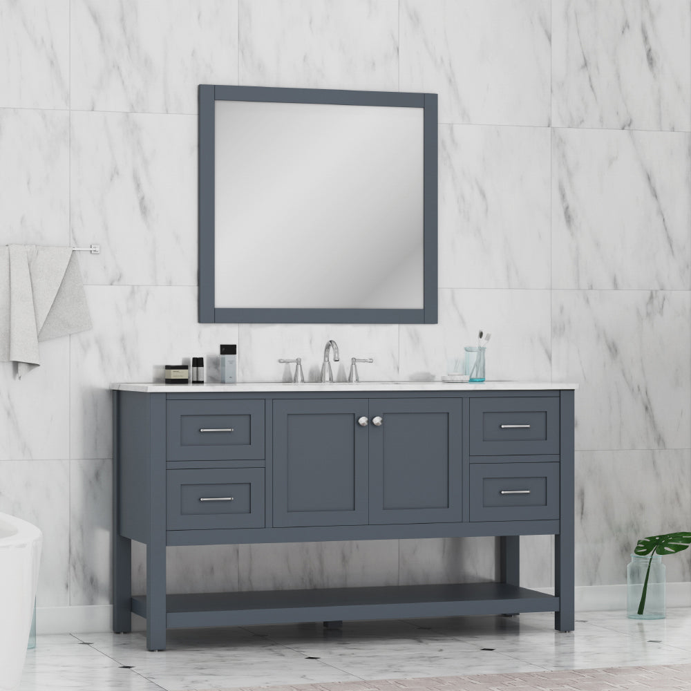 Alya Bath 60" Wilmington Single Bathroom Vanity Cabinet - Upper Livin