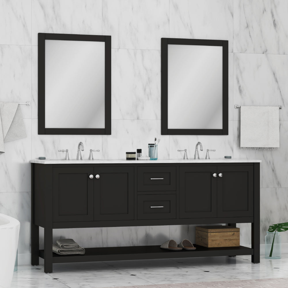 Alya Bath 72" Wilmington Double Bathroom Vanity Cabinet - Upper Livin