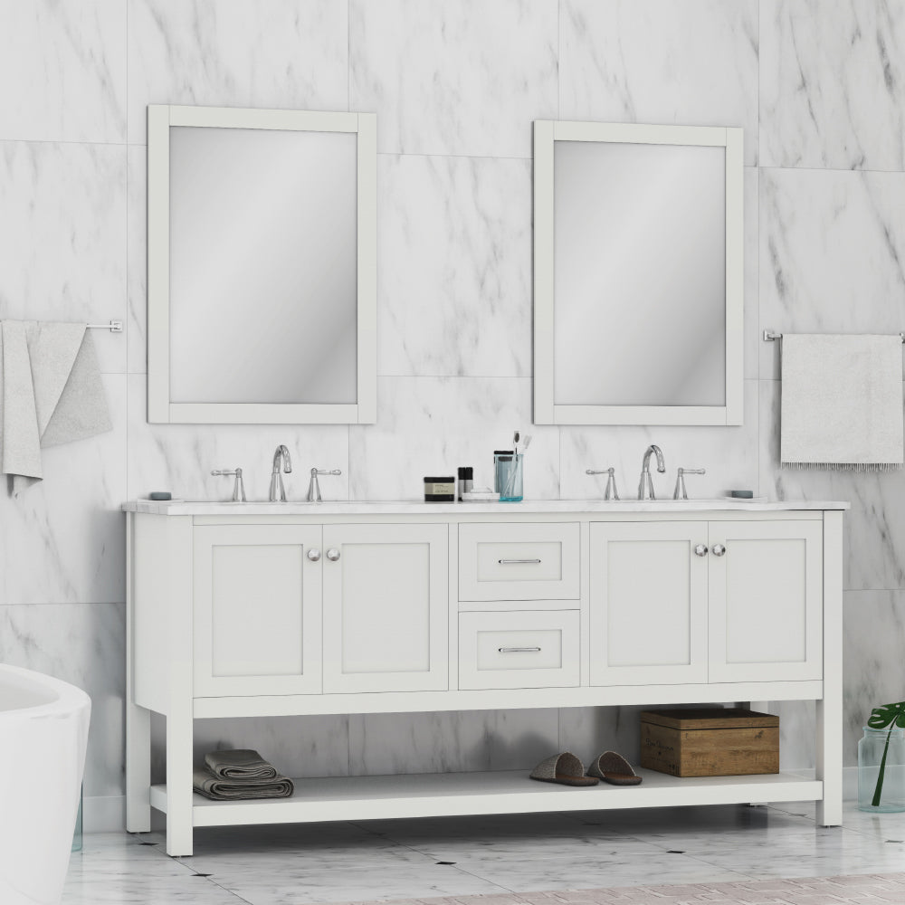 Alya Bath 72" Wilmington Double Bathroom Vanity Cabinet - Upper Livin