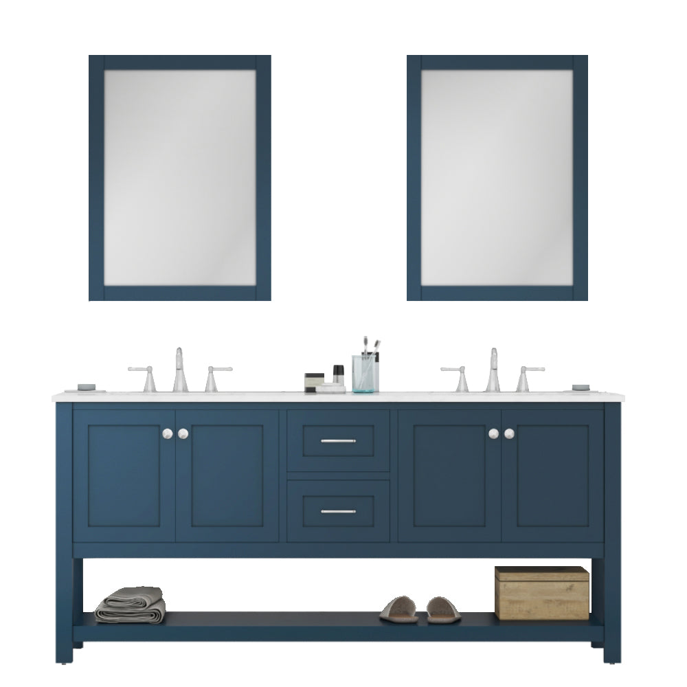 Alya Bath 72" Wilmington Double Bathroom Vanity Cabinet - Upper Livin
