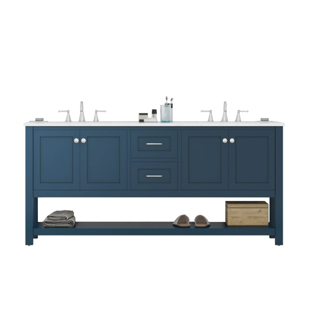 Alya Bath 72" Wilmington Double Bathroom Vanity Cabinet - Upper Livin