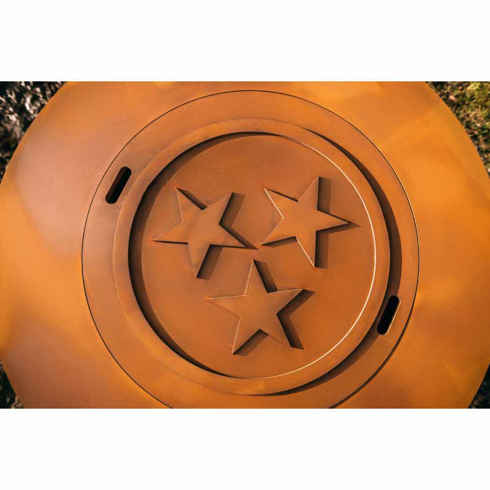 Fire Pit Art Magnum with Lid 54" Handcrafted Carbon Steel Gas Fire Pit - Upper Livin