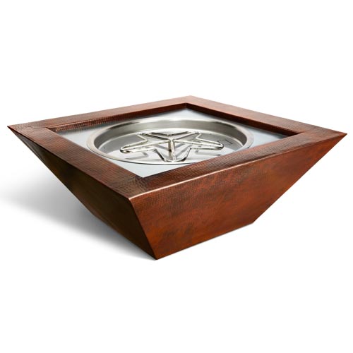 HPC 40" Sedona Oiled Real Hammered Copper Fire Bowl Package - Upper Livin